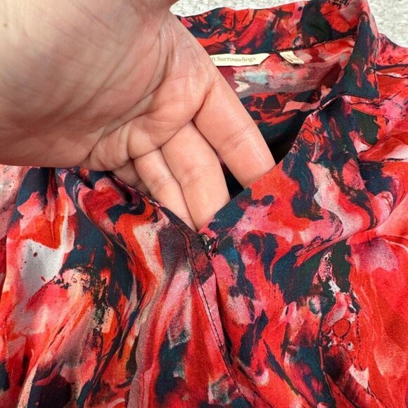 Soft Surroundings Roija Wrap Blouse Red - Picture 5 of 7